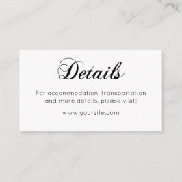 Cartão de detalhes de casamento mínimo Cartão de i