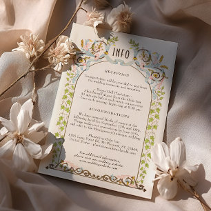 Cartão de Detalhes de Casamento Real Vitoriano Ele