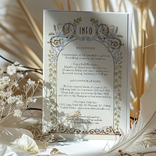Cartão de Detalhes de Casamento Real Vitoriano Sof