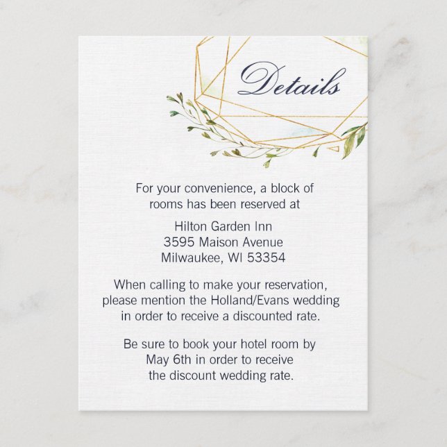 Cartão de Detalhes de Envelope Geo (Frente)