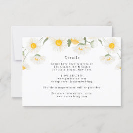 Cartão de Detalhes de Flores de Margarida Rústicas