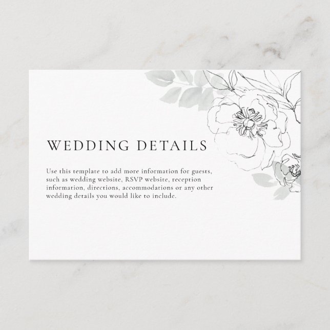 Cartão de Detalhes de Ilustrações Botânicas Enclos (Frente)