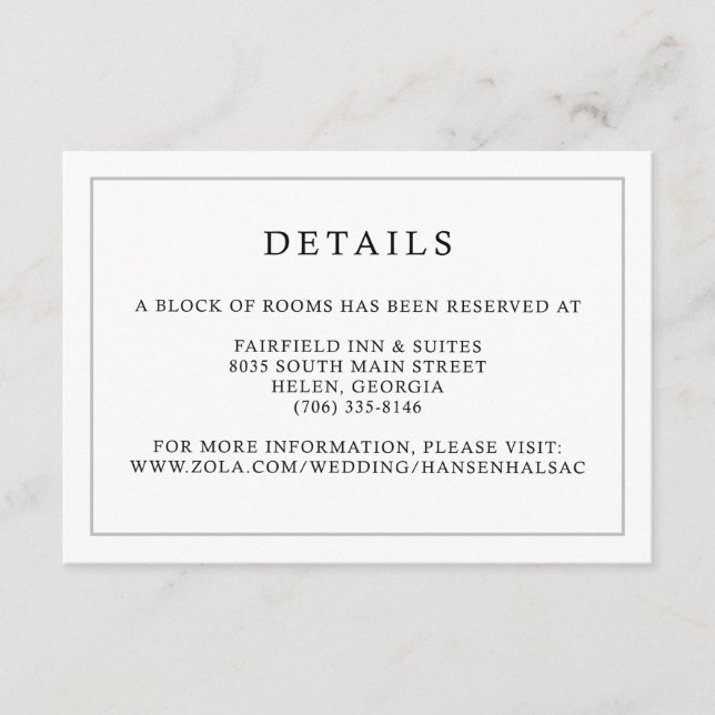 Cartão de Detalhes de Retenção do Monograma (Frente)