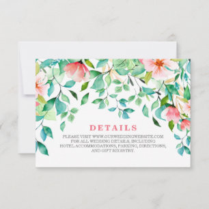 Cartão de detalhes de RSVP para casamento na praia
