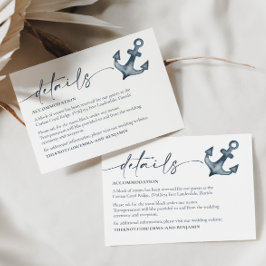 Cartão de Detalhes do Casamento à Beira-Mar