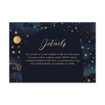 Cartão de Detalhes do Casamento Boho Celestial