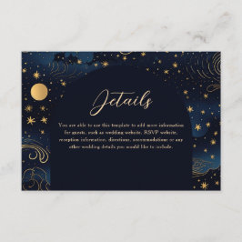 Cartão de Detalhes do Casamento Boho Celestial