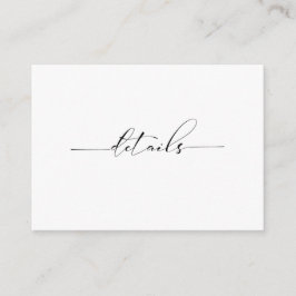 Cartão de Detalhes do Casamento CALLIGRAPHY TYPOGR