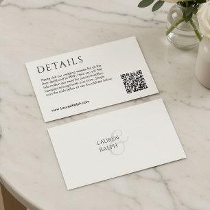 Cartão de Detalhes do Casamento com QR Code