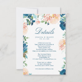 Cartão de Detalhes do Casamento de Cores d'Água co