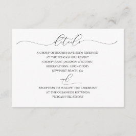 Cartão de Detalhes do Casamento de Elegância Não A