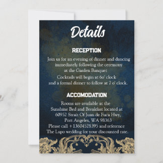 Cartão de Detalhes do Casamento de Escrituras