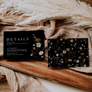 Cartão de Detalhes do Casamento de Flor Selvagem B