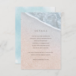Cartão de Detalhes do Casamento de Praia do Oceano