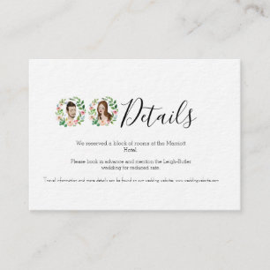 Cartão de Detalhes do Casamento de Praia Ilustrado