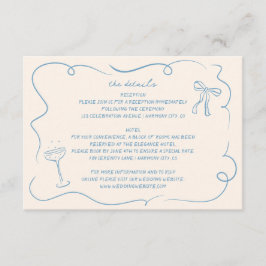 Cartão de Detalhes do Casamento Desenhado na Mão V