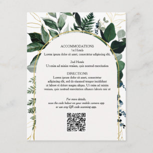 Cartão de detalhes do casamento do código QR, Botâ