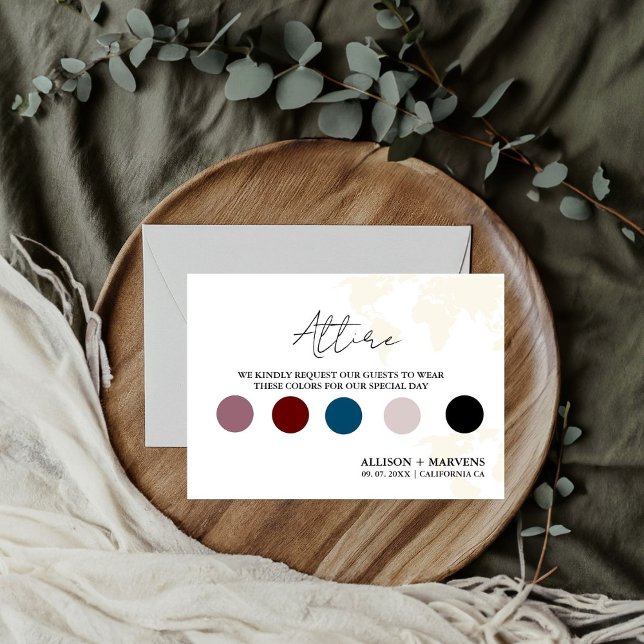 Cartão de Detalhes do casamento do Tema do Viagem  (Criador carregado)