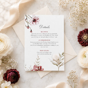 Cartão de Detalhes do Casamento Elegância de Inver