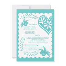 Cartão de Detalhes do Casamento Fiesta Mexicano Pa