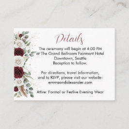 Cartão de Detalhes do Casamento Floral com Blush B