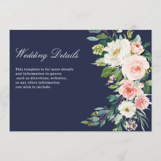 cartão de detalhes do casamento floral com pincel