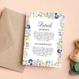 Cartão de Detalhes do Casamento Floral de Outono
