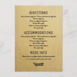 Cartão de Detalhes do Casamento Inserção de Convit