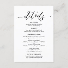 Cartão de detalhes do casamento perfeito