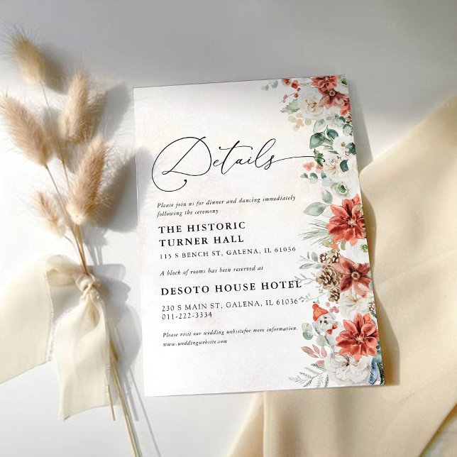 Cartão de Detalhes do Casamento Pinecone, Verdinho (Criador carregado)