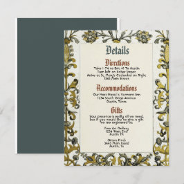 Cartão de Detalhes do Casamento Real da Renascença