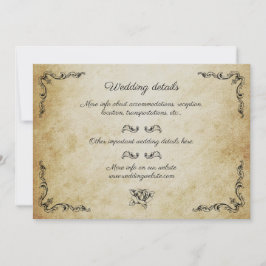 Cartão de detalhes do casamento romântico venenoso