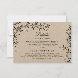 Cartão de Detalhes do Casamento Woodland Charm