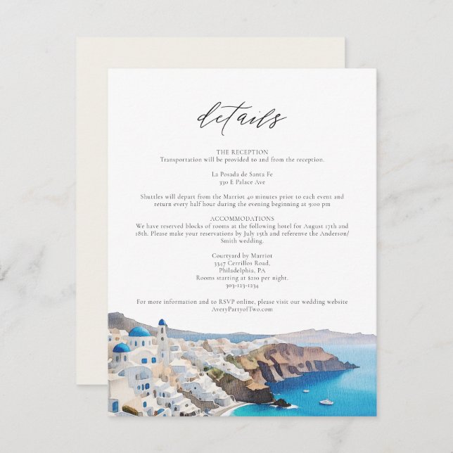 Cartão de Detalhes do Destino da Linha do Skyline  (Frente/Verso)