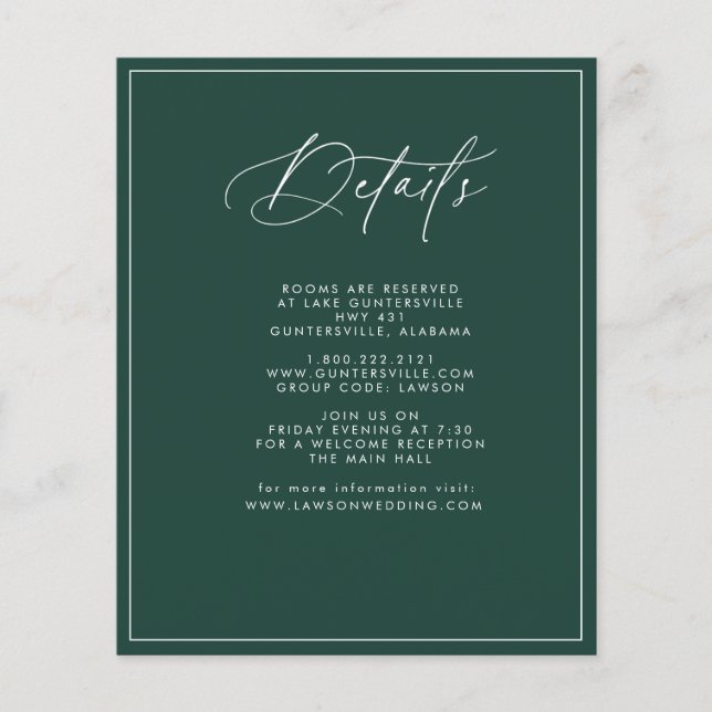 Cartão de Detalhes do Esmeraldo de Orçamento (Frente)