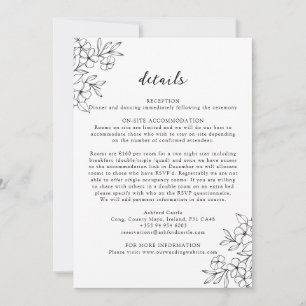 Cartão de Detalhes do Flor de Cereja Simples Preto