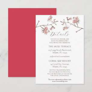 Cartão de Detalhes do Invólucro de Casamento de Fl