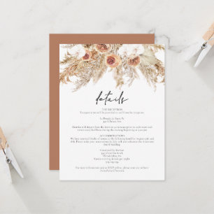 Cartão de Detalhes do Pampas Floral CIERA Boho Ter