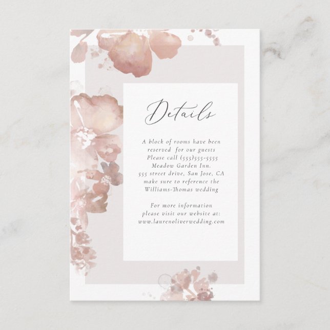 Cartão de Detalhes do Romance de Cores Aquáticas (Frente)