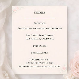 Cartão de Detalhes Florais Bege de Luxo