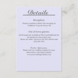 Cartão de detalhes Lavender Timeless Elegance