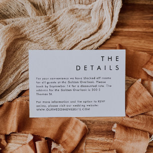 Cartão de Detalhes Mínimos Moderno HARLOW Simples