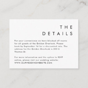 Cartão de Detalhes Mínimos Moderno HARLOW Simples