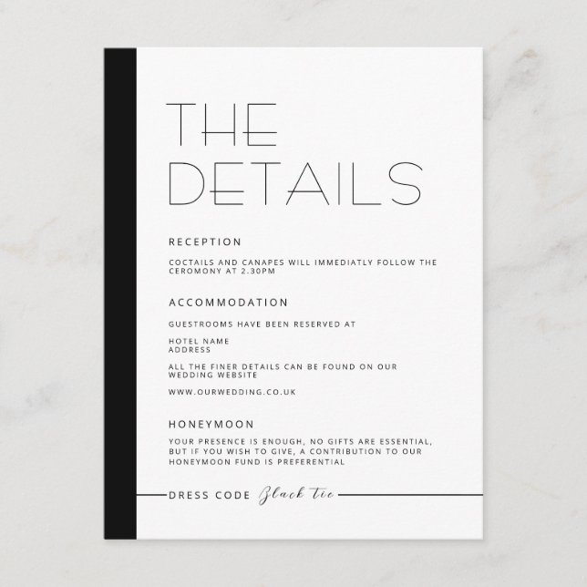 Cartão de Detalhes Monocromáticos Minimalista EMIL (Frente)