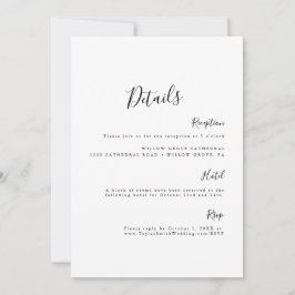 Cartão de detalhes preto e branco minimalista Eleg