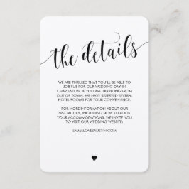 Cartão de detalhes rústico da informação do