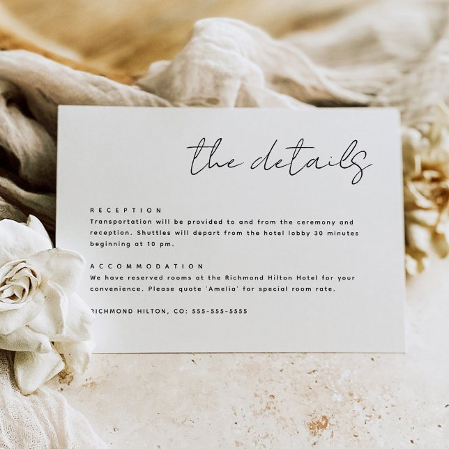 Cartão de Detalhes Simples Minimalista (Criador carregado)