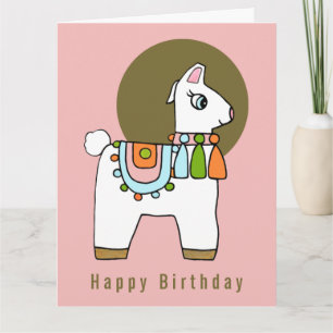 Cartão de dia BIrthday boho chic pinata lama