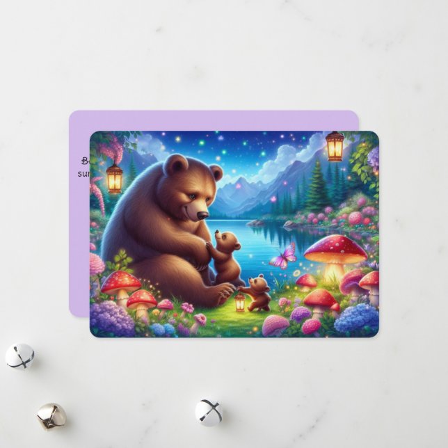 Cartão de Dia da Mãe da Família de Ursos Doce Pers (Frente/Verso In Situ)