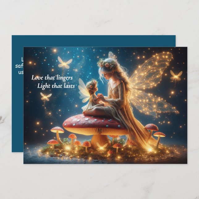 Cartão de Dia da Mãe de Fada Branca Personalizada (Frente/Verso)